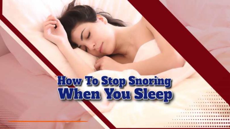 Featured image text: "How to stop snoring when asleep".