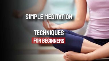 Image text: "Simple meditation techniques for beginners".