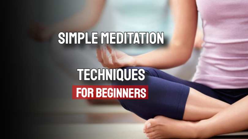 Image text: "Simple meditation techniques for beginners".