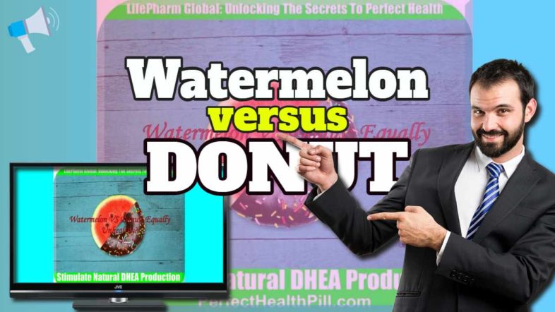 Image text: "Watermolon vs Donut" - High Blood Sugar in Diabetics.