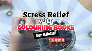 Image text "Stress Relief with Colouring Books for Adults".