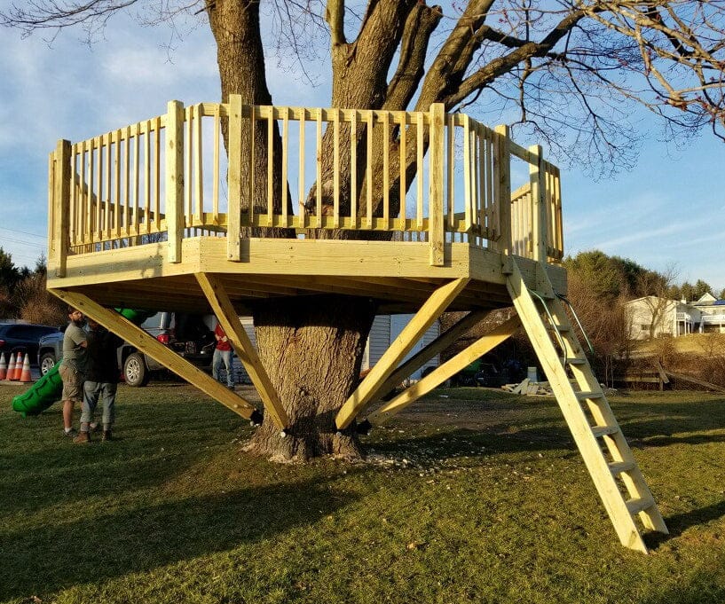 Image shows an example of Installing Safety Rails in a Family Treehouse.